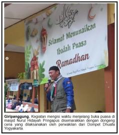 Dongeng Ceria Menyemarakkan Waktu Menjelang Buka Puasa di Masjid Nurul Hidayah Pringapus